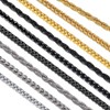 Black Wheat Chain Necklace for Men/Women Stainless Steel 24 Inch