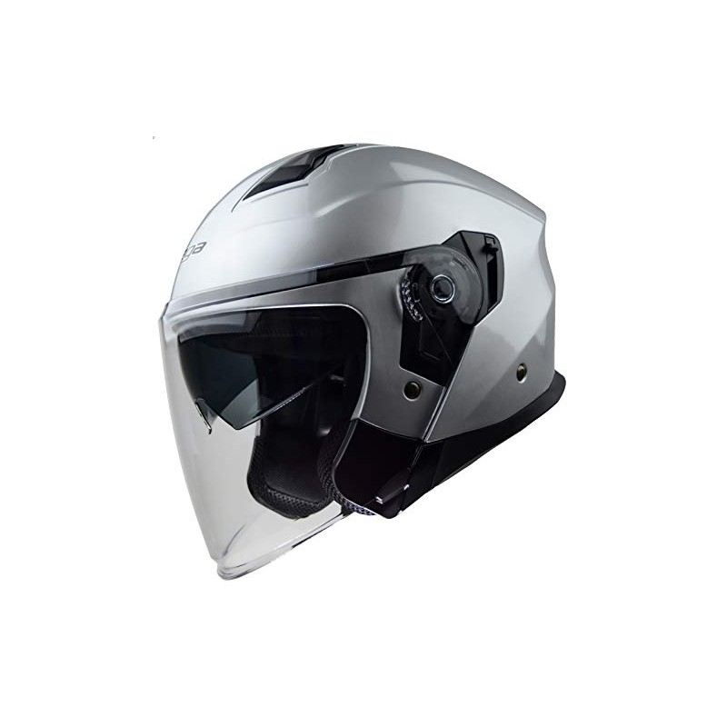 Vega Helmets Magna Advanced Open Face Motorcycle Helmet w/Sunshield, Silver