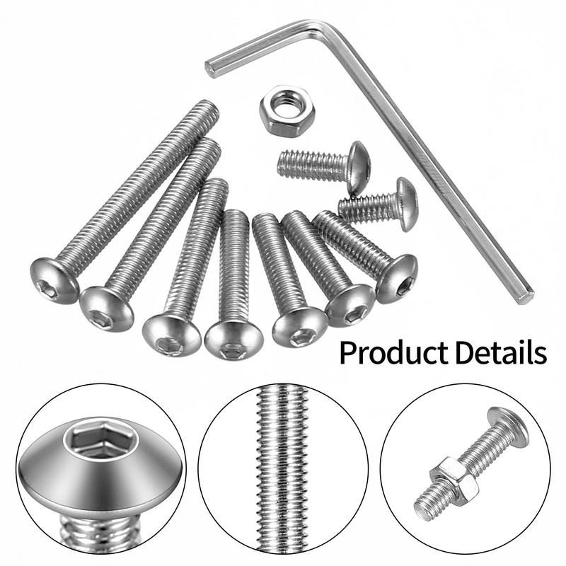 400 Pcs M4 Bolts and Nuts Set, Hex Socket Button