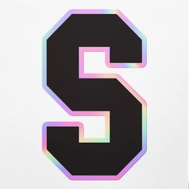 Holographic Decal Stickers of Letter S Silhouette Premium Waterproof Vinyl Decal Stickers for Laptop Phone Accessory Helmet Car Window Mug Tuber Cup Door Wall Decoration ANDVER301115bHO