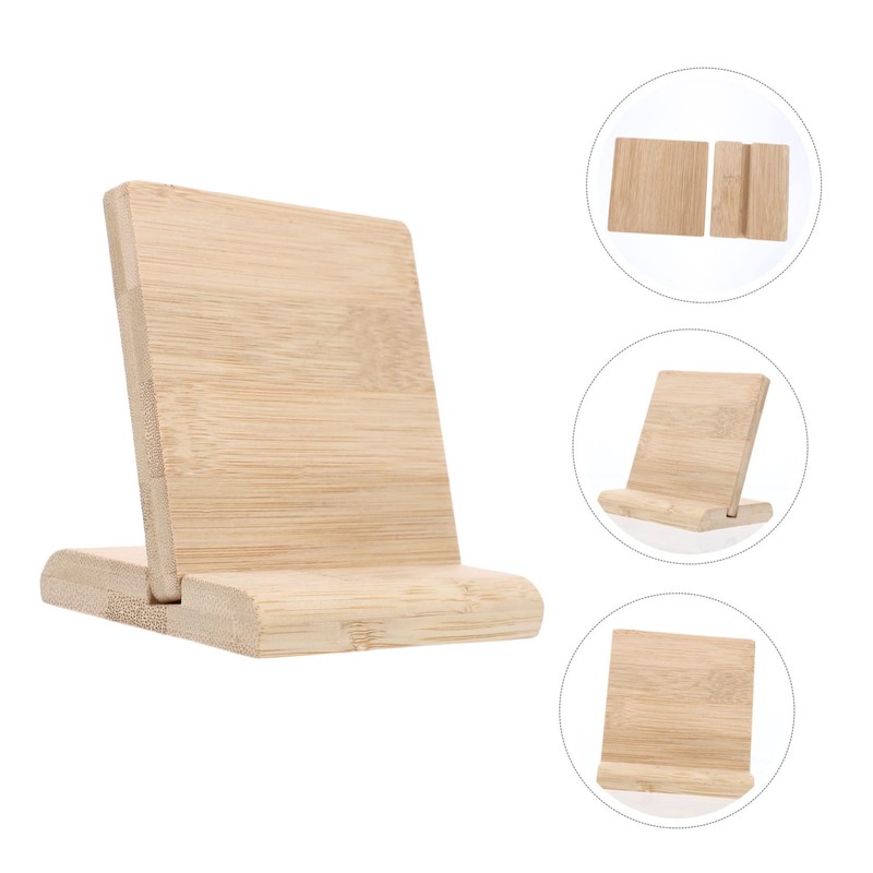 Operitacx 2 Sets Blank Bamboo Board Tabletop Sign Holder Store
