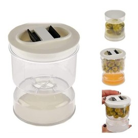 Einmachglas aus Acryl, Auslaufsicherer, Luftdichter Deckel, Luftdichtes Kimchi-Glas, Sanduhr-Einmachglas, Sanduhr-Einmachglas, Safttrennglas für Oliven, Gurken oder Geschnittene