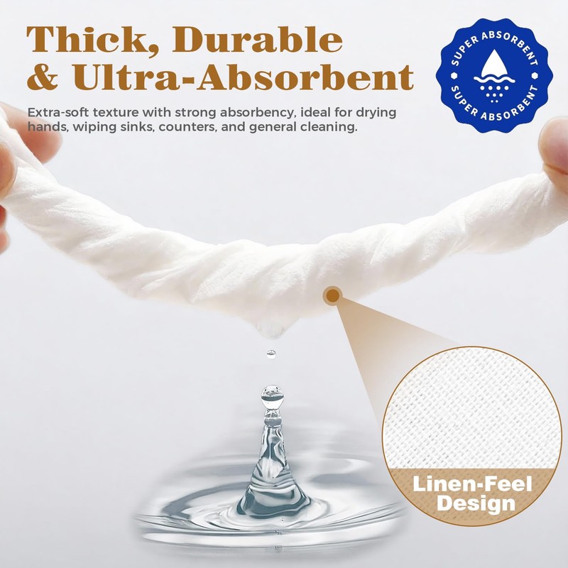 GINKGO 200 Pack Disposable Linen-Feel Guest Hand Towels