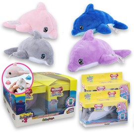 #sbabam Funny Box Mammy Surprise Dolphin Games for Kids from Newsstand, Plush Dolphin with Mini Boys, Pack of 2, Soft Animal Dolls, Game for Kids - Ideal Doll for Gifts for Girls