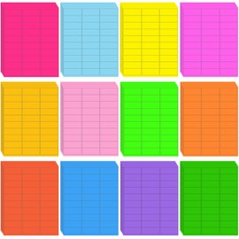 Geyee 1800 Pcs Fluorescent Address Labels Colored Address Labels 1'' x 2-5/8'' Neon Color Printable Stickers for Printer Return Mailing Shipping Message(Multicolor)