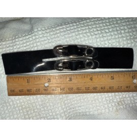 Unbranded Lot 4 black vinyl shiny patent leather mini belt buckle safety pin