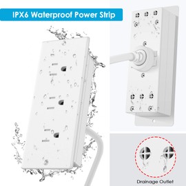 Conference Recessed Power Strip Waterproof,Table Power Outlet,Furniture Flush Mount Desk Outlet Station,3 Outlets,IPX6 Waterproof,10FT Extension Cord Multiple Outlet (White)