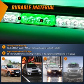 Nilight 29.5" Roof Top Strobe Lights 56LED Hazard Light Emergency Safety Warning LED Flashing Light Bar Magnetic Mount 12V 24V Cars Trucks Tractors Snow Plows Construction Vehicles