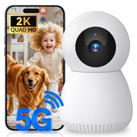 GBIUT Indoor Security Camera, 5G&2.4G Pet Camera/Baby Camera Monitor with Phone App, 2K HD Pan/Tilt Home Security Cameras Indoor Motion Sensor Night Vision, Indoor Cameras for Home (1Pack)