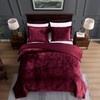 TAMGHO Red Queen Velvet Comforter Set, Plush Crushed Velvet Bedding,