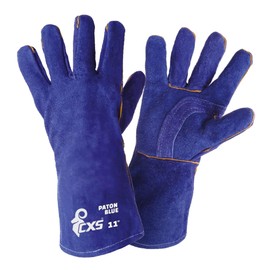 CXS PATON BLUE Reinforced Leather Gloves, Perfect for Barbecue, Fireplace, Stove, Welding, Metalwork, Gardening, Protect Hands from High Temperatures, Strong, Durable and Comfortable, Size 11