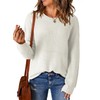Dokotoo Sweaters for Women Crewneck Ribbed Knit Waffle Pullover Fall