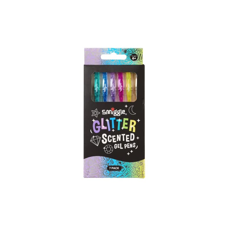 Smiggle Rollerball Gel Pens x7 Pack Glitter Scented Multicoloured