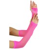 ToBeInStyle Women's Triangle Net Fingerless Gloves - Neon Pink -