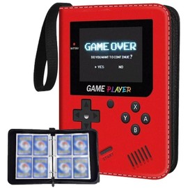 Ptyism Card Album Folder(50 Pages 400 Cards Capacity) Cards Collection Folder丨Trading Card Binder,Card Collector's Album for Waterproof Top Loader Binder (RED-A)