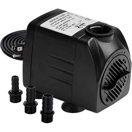 Simple Deluxe Submersible Water Pump for Fish Tank, Hydroponics, Aquaponics, Fountains, Ponds, Statuary, Aquariums & Inline, Black