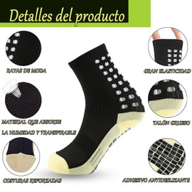 2 Pares Calcetines de Fútbol, Calcetines Deportivos Engrosada Desgaste Calcetas Antideslizante,Mediana Altura Adultos de Goma de Puntos Cómodos para Deportistas, Corredores, Futbolistas