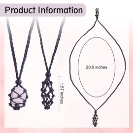 WEWAYSMILE 2 Pieces Crystal Necklace Holder Necklace Stone Holder Adjustable Crystal Necklace Holder Cord Pendant Necklace Jewelry Making Total Length About 52cm