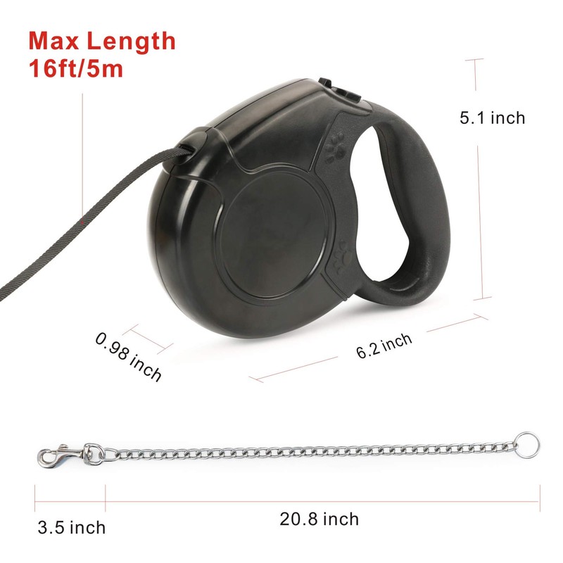 Idepet Heavy Duty Retractable Dog Leash for Small and Medium