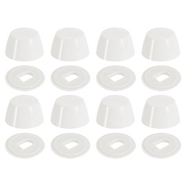 sourcing map 8Pcs Toilet Bolt Caps, 20mm/0.79" Plastic Push-On Toilet Seat Floor Bolts Caps, Universal Floor Bolts Caps with Washers, White