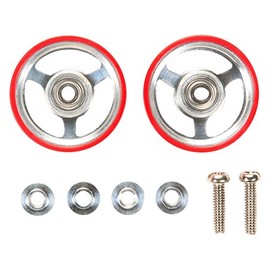 タミヤ ミニ四駆特別企画商品 17mm プラリング付 アルミベアリングローラー レッド 95347