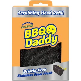 Scrub Daddy BBQ Daddy Grill Brush Head Refill - Bristle Free Steam Cleaning Scrubber - Grill Cleaning Brush Attachment with ArmorTec Steel Mesh for Grates (1 Count)