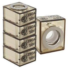 MRBF Terminal Fuses - 150Amp 58V DC Max/IP66 Waterproof Fuse for Boats, Marine, RVs, Solar Systems - Overload & Short Circuit Protection - Fits Inverters, Charging Piles, Trolling Motor (5-Pack)