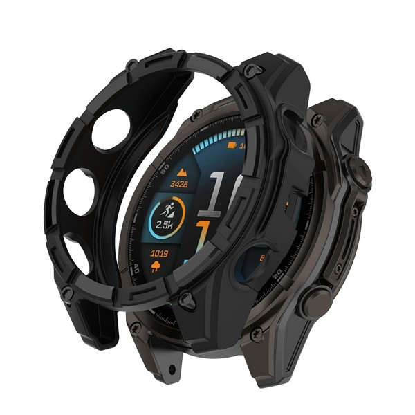 Miimall Armour Case for Garmin Fenix 8, Soft TPU Bumper