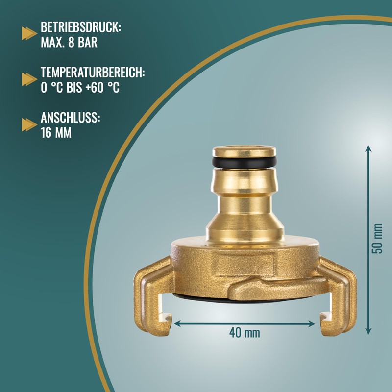 Poppstar Set of 2 Brass Quick Coupling System Geka on
