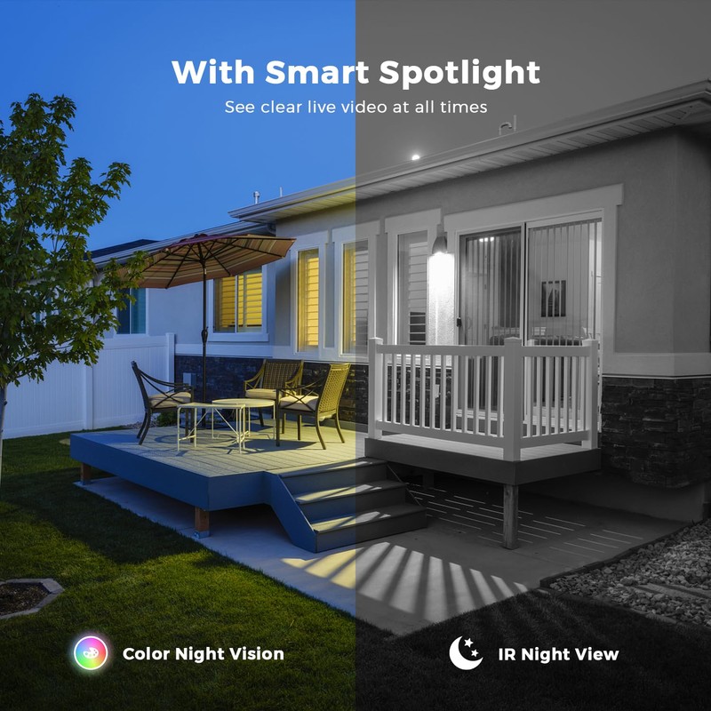 4K 8MP Dual Lens Security Camera Outdoor, 2.4Ghz/5Ghz WiFi 360°PTZ