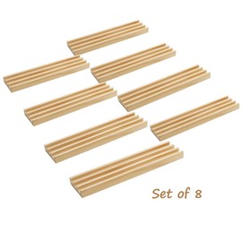 Exqline Wooden Domino Racks Set of 8 Premium Domino Trays Holders Organizer for Mexican Train Chickenfoot and Other Domino Games - Dominoes NOT Included