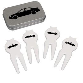 Azeeda 'Car Silhouette' Golf Divot Tool/Repair Fork Gift Set (GO00072055)