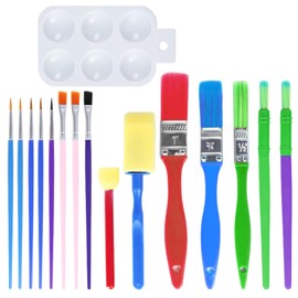 15 Pieces Sponge Brush Set with 1 Palette DIY Painting Sponge Brush Art Brush Set Painting Supplies for Kids Used for Watercolor Painting Oil Painting Crafts