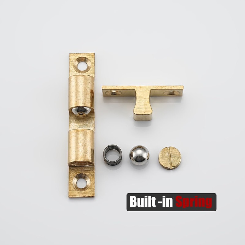 JQK Cabinet Door Catch, Closet Ball Tension Latch, Solid Brass
