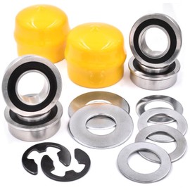 HD Switch Front Wheel Bearing Bushing Conversion Kit fits John Deere LA100 L105 LA115 LA125 LA130 LA135 LA140 LA145 LA150 LA155 LA165 LA175 Premium Bearings & Heat Treated Washers w/Hardware & Hub Cap