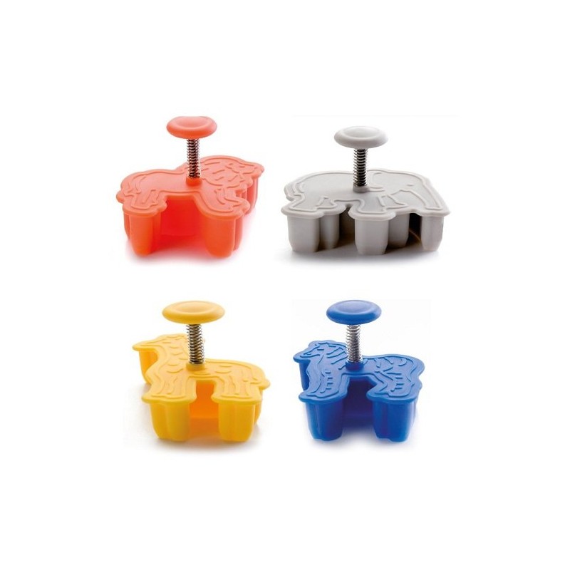 IBILI 734700 - Set 4 cortapastas con expulsor Safari