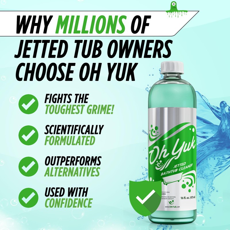 Oh Yuk Jetted Tub Cleaner for Jet Tubs, Bathtubs, Whirlpools,