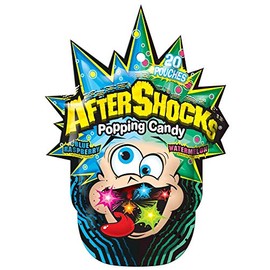 After Shocks Popping Candy Blue Raspberry/Watermelon Flavors 1.06 Ounce Bags (Pack of 16)