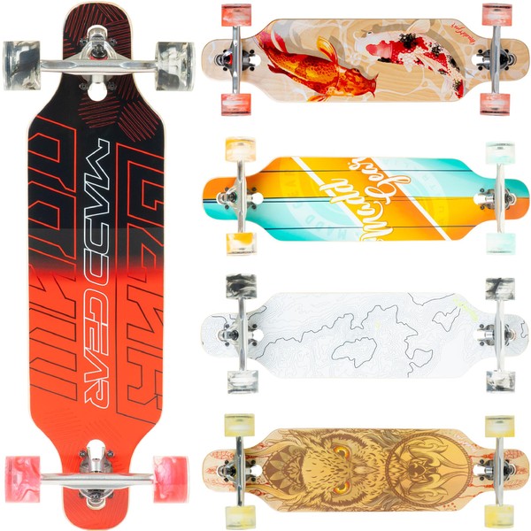 Madd Gear Longboard Drop Through College Cruiser Complete Skateboard Maple