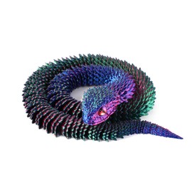 Gosknor 3D Printed Viper Toy, Snake Viper Toy, 3D Printed Animals, Mysterious Movable Snake, Collectible Desk Decoration for Home Office (Three Gradients)