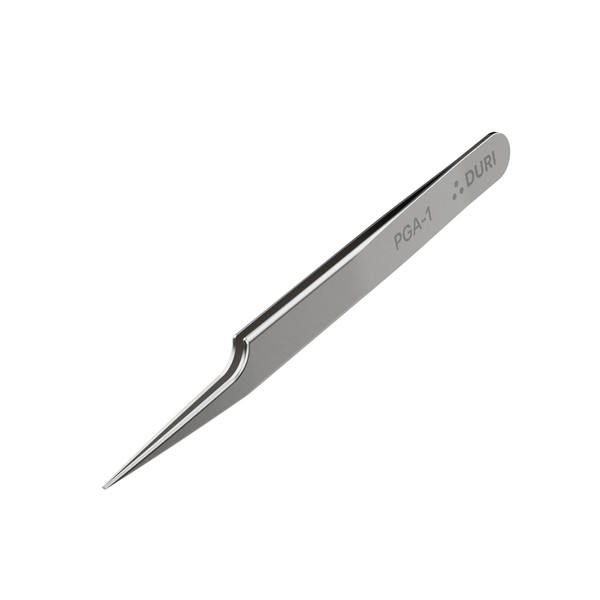 DURI Precision Tip Angled-Grip Tweezers, Tough Alloy Stainless Steel, Durable
