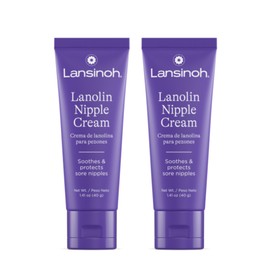 Lansinoh Lanolin Nipple Cream Safe for Breastfeeding Baby, 100% Natural Nipple Butter, Breastfeeding Essentials for Postpartum Moms, 1.41 Ounces (2 Pack)