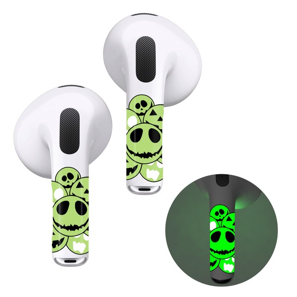ROCKMAX Luminous Skull Sticker for AirPods 3rd Generation, Cool AirPods