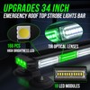 34inch 166 LED Emergency Rooftop Strobe Lights Bar Flashing Safety