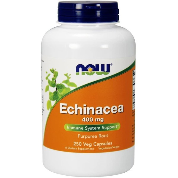 NOW Supplements, Echinacea (Purpurea Root) 400 mg, Immune System Support*, 250 Veg Capsules
