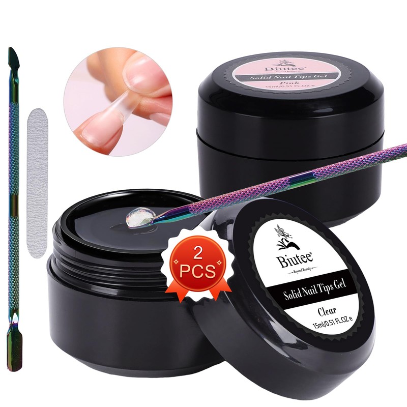 Biutee Solid Nail Tips Gel Nail Art Gel Nail Glue