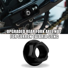 JESTOPUpgraded Rear Fork Axle Nut for Sur Ron Light Bee S/X Talaria Sting L1E/X160/X260, CNC Aluminum Alloy Anti-Rust Durable Rear Wheel Axle Cap Screws Cover (Rear Fork Axle Nut(Black))