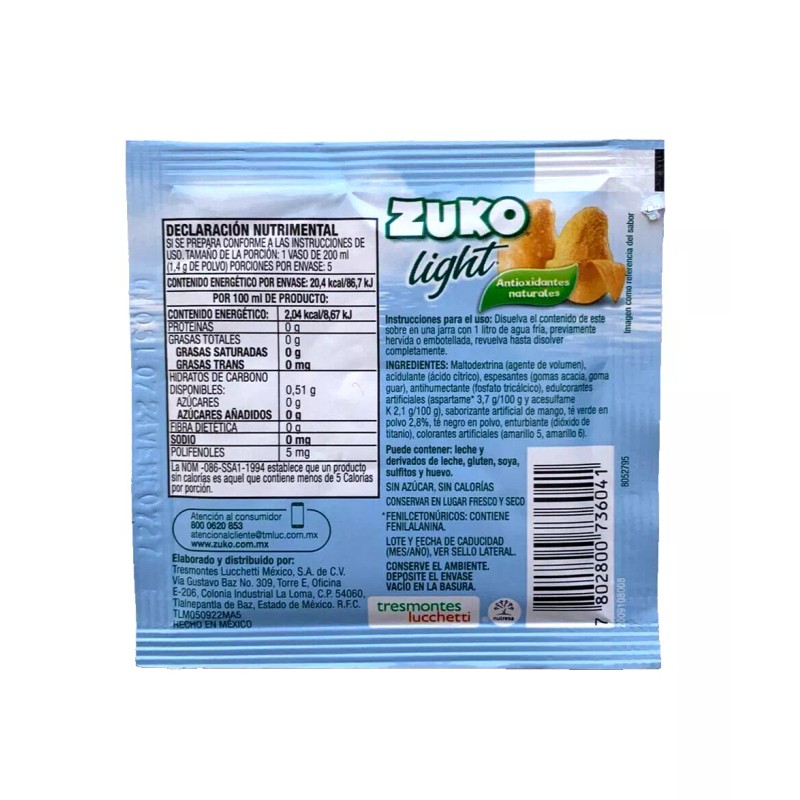 Zuko 12-Pk Zuko Light Mango 7g/.24oz