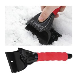 Yourkar Ice Scraper for Car Windshield, Scratch Free Foam Gripped Windscreen Snow Scraper Frost Ice Crusher, Winter Window Snow Shovel Frost Removal Tool for Car Small Trucks (Red)