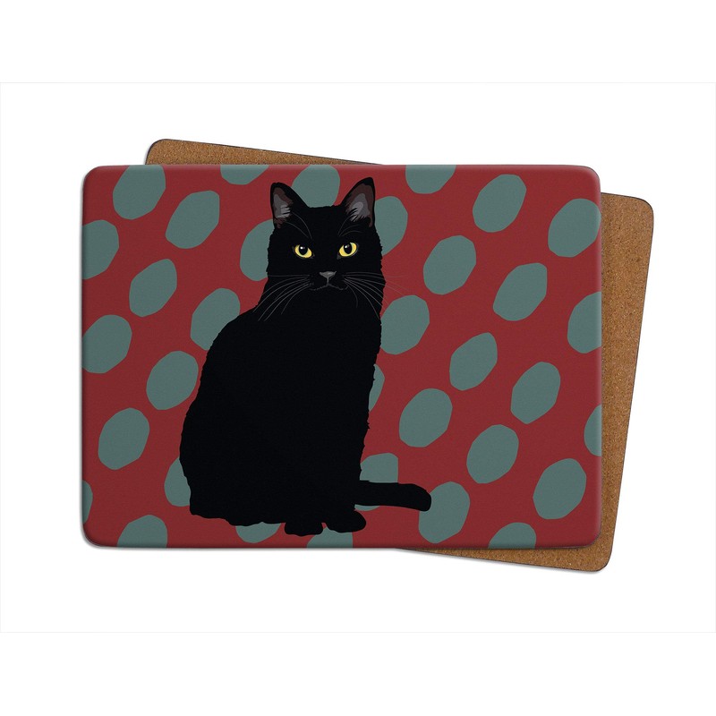 Black Cat - Set of 4 Table Mats - Leslie